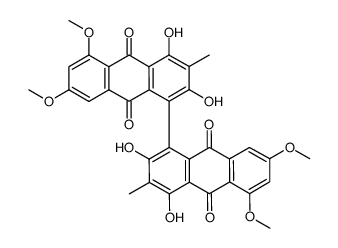 4,4'-Bis(1,3-dihydroxy-2-methyl-6,8-dimethoxy anthraquinone)结构式