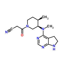 3-{(3R,4R)-3-[6,7-Dihydro-5H-pyrrolo[2,3-d]pyrimidin-4-yl(methyl)amino]-4-methyl-1-piperidinyl}-3-oxopropanenitrile picture