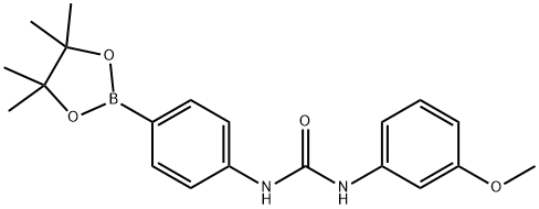 4-(3-甲氧基苯基脲基)苯硼酸频哪醇酯结构式