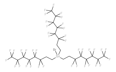 三(3,3,4,4,5,5,6,6,7,7,8,8,8-氟辛基)锡溴结构式