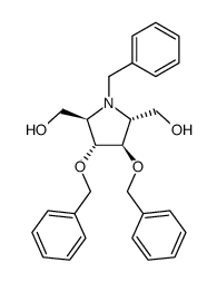 N-benzyl-3,4-di-O-benzyl-2,5-dideoxy-2,5-imino-D-mannitol Structure
