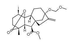 ent-1-iodo-13-methoxymethoxy-20-norgibberell-16-ene-7,19-dioic acid 7-methyl ester 19,10-lactone结构式