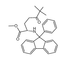 methyl 6,6-dimethyl-5-oxo-2-[N-(9-(9-phenylfluorenyl))amino]heptanoate结构式