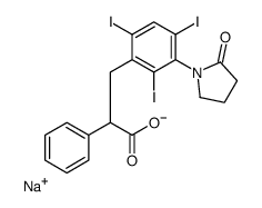 sodium,2-phenyl-3-[2,4,6-triiodo-3-(2-oxopyrrolidin-1-yl)phenyl]propanoate结构式