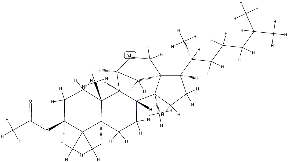 11β,18-Epoxy-5α-lanostan-3β-ol acetate structure