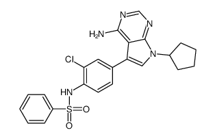 N-[4-(4-amino-7-cyclopentylpyrrolo[2,3-d]pyrimidin-5-yl)-2-chlorophenyl]benzenesulfonamide Structure