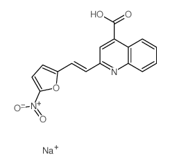 4-Quinolinecarboxylicacid, 2-[2-(5-nitro-2-furanyl)ethenyl]-, sodium salt (1:1)结构式