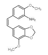 (Z)-2-甲氧基-5-(2-(7-甲氧基-苯并[d][1,3]二氧代-5-基)乙烯基)苯胺结构式