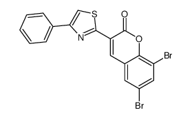 6,8-dibromo-3-(4-phenyl-1,3-thiazol-2-yl)chromen-2-one结构式