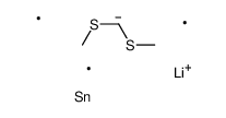 lithium,bis(methylsulfanyl)methane,trimethyltin Structure