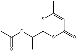 Acetic acid 1-(2,6-dimethyl-4-oxo-4H-1,3-dithiin-2-yl)ethyl ester结构式