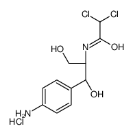 D-苏-1-(4-氨基苯基)-2-二氯乙酰氨基-1,3-丙二醇盐酸盐结构式