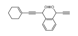 3-cyclohex-1-enyl-1-[2-(1-hydroxyprop-2-ynyl)phenyl]prop-2-yn-1-ol结构式