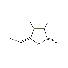 2,3-二甲基-2,4-己二烯-4-内酯结构式