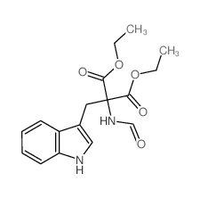 Propanedioic acid,2-(formylamino)-2-(1H-indol-3-ylmethyl)-, 1,3-diethyl ester structure