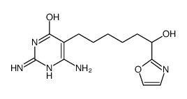 2,6-diamino-5-[6-hydroxy-6-(1,3-oxazol-2-yl)hexyl]-1H-pyrimidin-4-one结构式