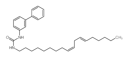 1-[(9Z,12E)-octadeca-9,12-dienyl]-3-(3-phenylphenyl)urea结构式