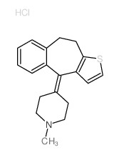 Piperidine,4-(9,10-dihydro-4H-benzo[4,5]cyclohepta[1,2-b]thien-4-ylidene)-1-methyl-,hydrochloride (1:1) Structure