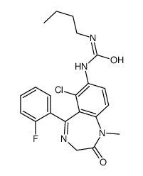 1-butyl-3-[6-chloro-5-(2-fluorophenyl)-1-methyl-2-oxo-3H-1,4-benzodiazepin-7-yl]urea结构式