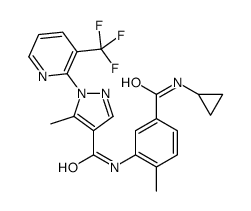 N-[5-[(环丙基氨基)羰基]-2-甲基苯基]-5-甲基-1-[3-(三氟甲基)-2-吡啶]-1H-吡唑-4-羧酰胺结构式