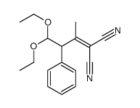 2-(4,4-diethoxy-3-phenylbutan-2-ylidene)propanedinitrile Structure