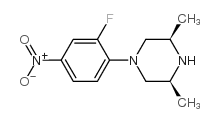 (3R,5S)-1-(2-氟-4-硝基苯基)-3,5-二甲基哌嗪结构式