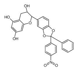 (2R-trans)-3,4-dihydro-2-[2-(4-nitrophenyl)-2-phenyl-1,3-benzodioxol-5-yl]-2H-1-benzopyran-3,5,7-triol结构式