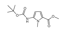 methyl 5-[(tert-butoxycarbonyl)amino]-1-methylpyrrole-2-carboxylate结构式