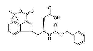 1H-Indole-3-butanoic acid, 1-[(1,1-dimethylethoxy)carbonyl]-β-[[(phenylmethoxy)carbonyl]amino]-, (βS) Structure