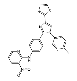 N-(4-(1-(6-methylpyridin-3-yl)-4-(thiazol-2-yl)-1H-imidazol-2-yl)phenyl)-3-nitropyridin-2-amine Structure