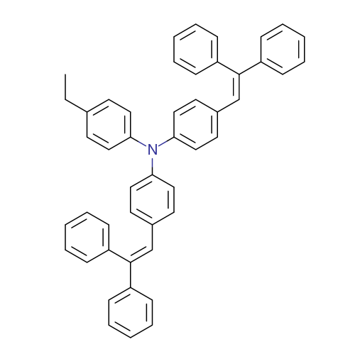 N,N-二[4-(2,2-二苯基乙烯基)苯基]-4-乙基苯胺结构式