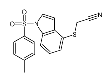 2-[1-(4-methylphenyl)sulfonylindol-4-yl]sulfanylacetonitrile Structure