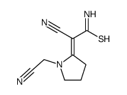 (2E)-2-cyano-2-[1-(cyanomethyl)pyrrolidin-2-ylidene]ethanethioamide Structure