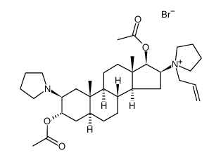2-吡咯烷基-3-乙酰基去吗啉基罗库溴铵结构式