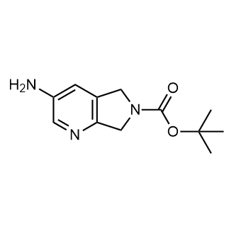 3-氨基-5,7-二氢-6H-吡咯并[3,4-b]吡啶-6-羧酸叔丁酯结构式