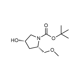 (2S,4S)-4-羟基-2-(甲氧基甲基)吡咯烷-1-羧酸叔丁酯结构式