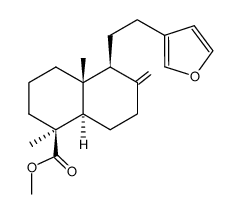 5beta,9betaH,10alpha-Labda-8(20),13(16),14-trien-18-oic acid, 15,16-ep oxy-, methyl ester结构式