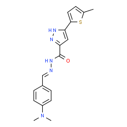 (E)-N-(4-(dimethylamino)benzylidene)-3-(5-methylthiophen-2-yl)-1H-pyrazole-5-carbohydrazide Structure