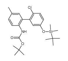 tert-butyl (5'-((tert-butyldimethylsilyl)oxy)-2'-chloro-5-methyl-[1,1'-biphenyl]-2-yl)carbamate结构式