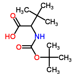 2-((叔丁氧羰基)氨基)-3,3-二甲基丁酸结构式