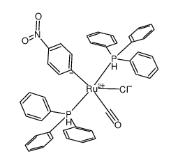 Ru(triphenylphosphine)2(Cl)(CO)(p-nitrophenyl)结构式