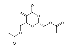 2(R),6(S)-2,6-di-(acetoxymethyl)-5-methylene-1,3-dioxan-4-one结构式