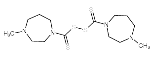双(4-甲基-1-高哌嗪基硫代羰基)二硫化物结构式