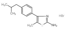 4-(4-异丁基苯基)-5-甲基-1,3-噻唑-2-胺氢溴酸结构式