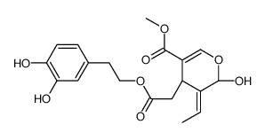 methyl (4S,5E,6R)-4-[2-[2-(3,4-dihydroxyphenyl)ethoxy]-2-oxoethyl]-5-ethylidene-6-hydroxy-4H-pyran-3-carboxylate structure