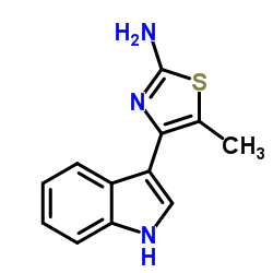 4-(1H-Indol-3-yl)-5-methyl-1,3-thiazol-2-amine结构式