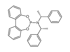 N,N-双-[(R)-1-苯基乙基]二苯并[d,f][1,3,2]二氧杂膦-6-胺结构式
