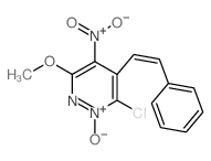 6-chloro-3-methoxy-4-nitro-5-[(E)-2-phenylethenyl]-6H-pyridazine 1-oxide Structure