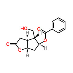 (3As,4r,5s,6ar)-5-(苯甲酰基氧基)六氢-4-(羟基甲基)-2H-环戊并[b]呋喃-2-酮结构式