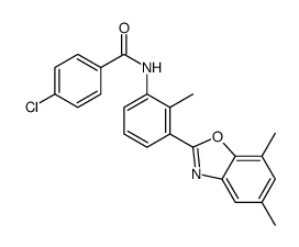 Benzamide, 4-chloro-N-[3-(5,7-dimethyl-2-benzoxazolyl)-2-methylphenyl]- (9CI) Structure